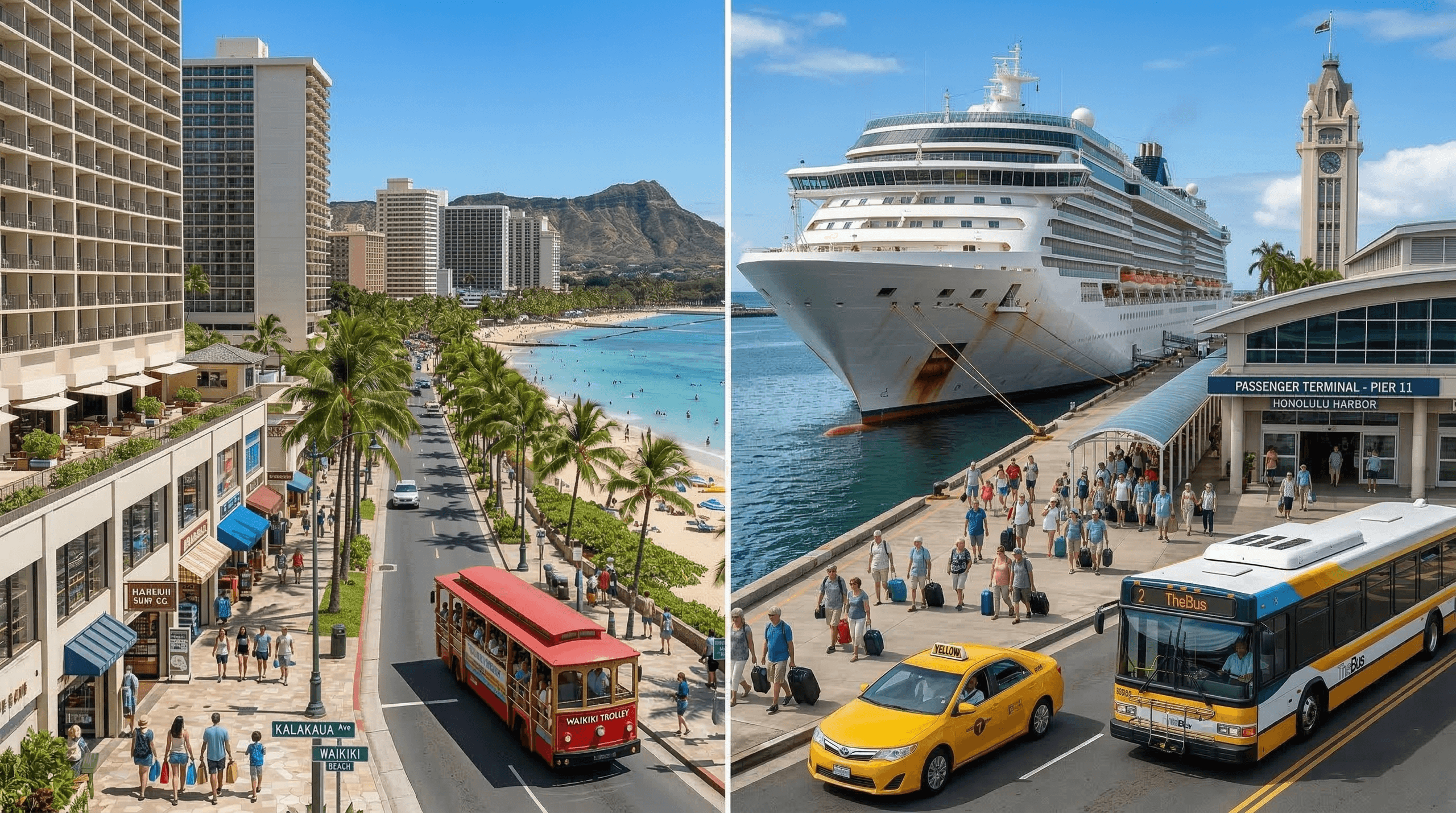 Waikiki to Cruise Ship Pier