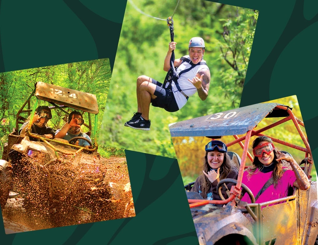 Off-Road ATV & 3 Ziplines Adventure Package with Optional Waikiki Transportation