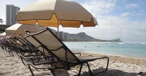 WBS • 1/2 Day Brown Beach Umbrella & Chair Set